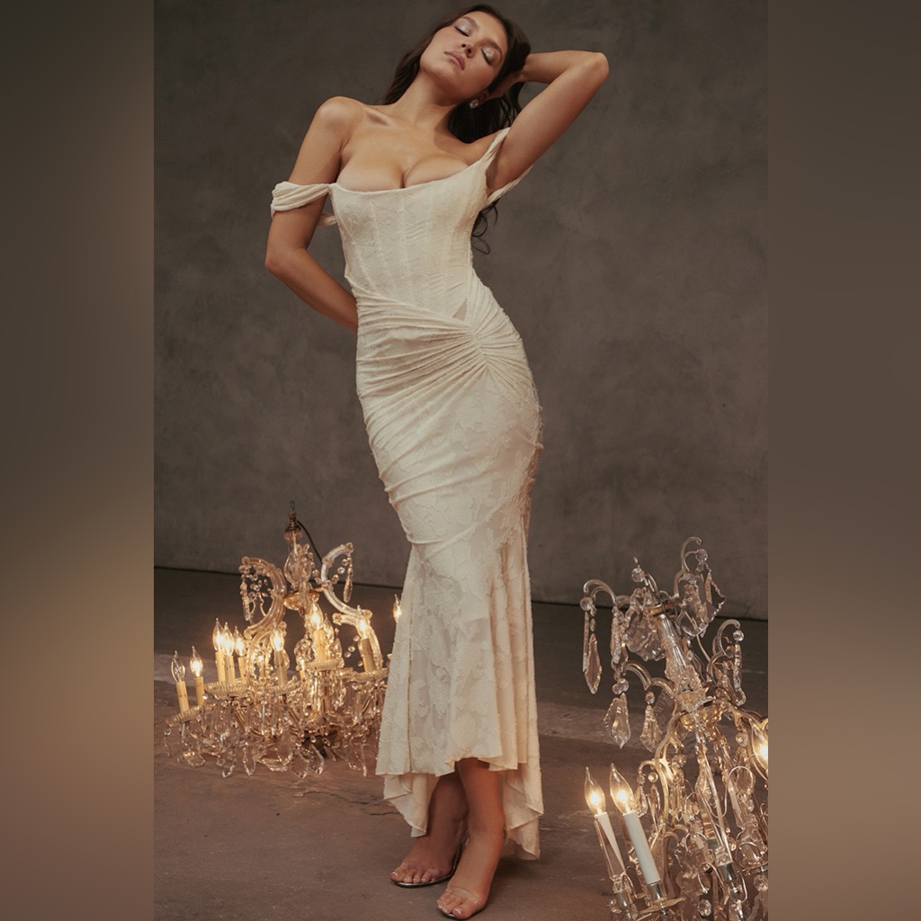 House Of Cb 'Cesca' Vintage Cream Floral Maxi Nwot